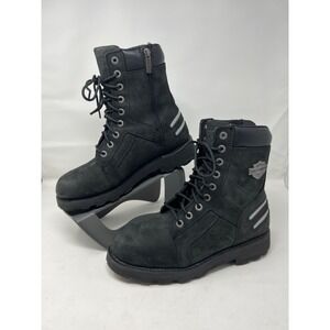 HARLEY-DAVIDSON Bradford Men's 10 M Black Leather Biker Boots 7.75" Shaft D96212